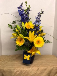 Go Blue Bouquet from Kircher's Flowers in Defiance and Paulding, OH