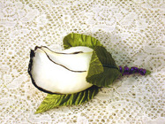 White and black boutonniere