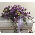 Purple Memory Casket Spray from Kircher's Flowers in Defiance and Paulding, OH