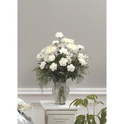 White Vased Arrangement from Kircher's Flowers in Defiance and Paulding, OH