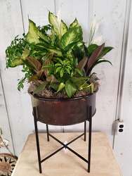 Distressed Copper Plant Stand from Kircher's Flowers in Defiance and Paulding, OH